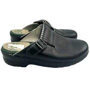 BRA SKO Black Leather Comfort Clogs Size 45 US 11 Nursing Medical Sweden